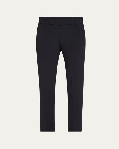 Brunello Cucinelli Pull-on Silk Crepe Pants In Blue