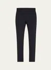 Brunello Cucinelli Pull-on Silk Crepe Pants In C060 Blu