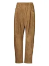 Brunello Cucinelli Pull-on Suede Trousers In Brown