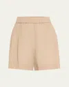 Brunello Cucinelli Pull-up Cotton Gauze Shorts In Brown