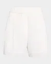 Brunello Cucinelli Pull-up Cotton Gauze Shorts In White
