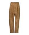 Brunello Cucinelli Pull-on Suede Trousers In Brown