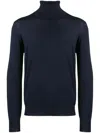 Brunello Cucinelli Knit Turtleneck Sweater Ribbed Cuffs In Blue