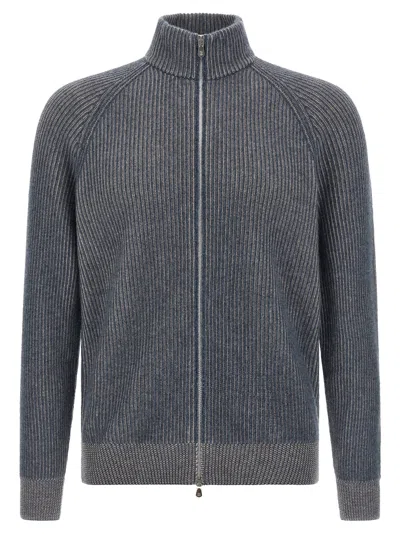 Brunello Cucinelli Pure Cashmere Cardigan In Blue