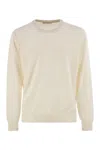 Brunello Cucinelli Pure Cashmere Crew-neck Sweater For Men In Neutral