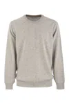 Brunello Cucinelli Men's Pure Cashmere Crew-neck Sweater In Gray