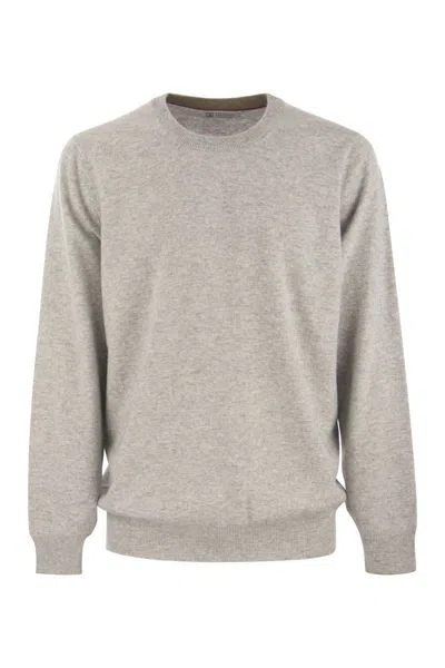 Brunello Cucinelli Pure Cashmere Crew-neck Sweater In Grey