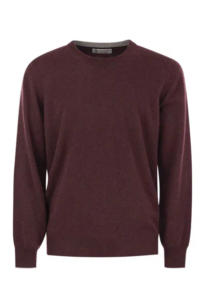 Brunello Cucinelli Pure Cashmere Crew-neck Sweater In Brown