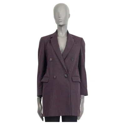 Pre-owned Brunello Cucinelli Purple Cotton Blend Double Breasted Blazer Jacket 42 M