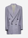 Brunello Cucinelli Purple Gabardine Monili Blazer