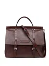 Brunello Cucinelli Buckle-fastened Leather Tote Bag In Purple