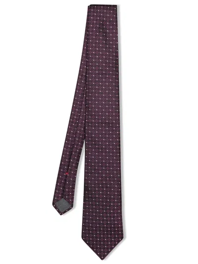 Brunello Cucinelli Purple Micro-pattern Tie In Pink