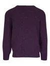 Brunello Cucinelli Crewneck Sweater With Raglan Sleeves And Speckled Pattern In Purple