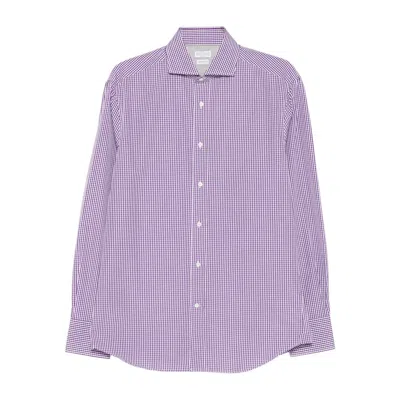 BRUNELLO CUCINELLI BRUNELLO CUCINELLI PURPLE SHIRTS MEN