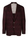 Brunello Cucinelli Single-breasted Tartan Frieze Blazer In Brown