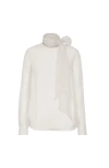 Brunello Cucinelli Pussybow Blouse With Monili