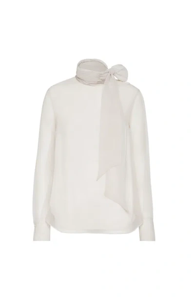 Brunello Cucinelli Pussybow Blouse With Monili