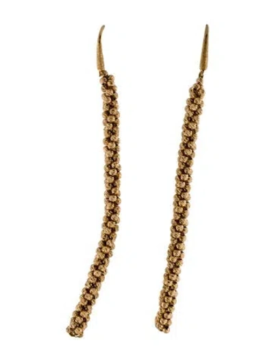 Pre-owned Brunello Cucinelli Pyrite Tubular Monili Drop Earrings In Multi