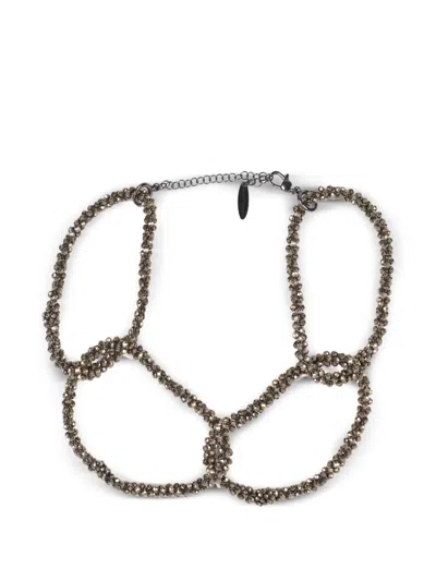 Brunello Cucinelli Pyrite-beaded Choker Necklace In Metallic