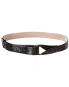 Brunello Cucinelli Python-embossed Leather Belt In Black