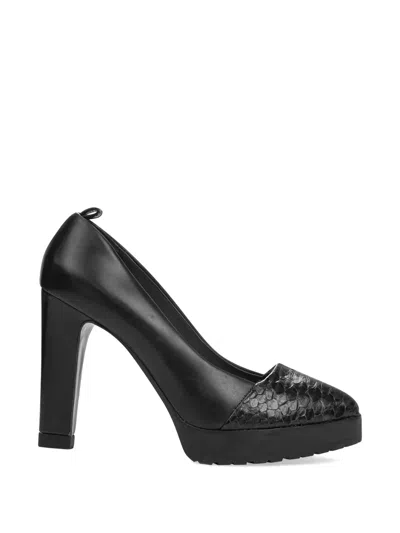 Brunello Cucinelli Python-effect Platform Pumps In Black