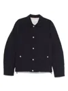Brunello Cucinelli Dark Blue Nylon Short Jacket In Black