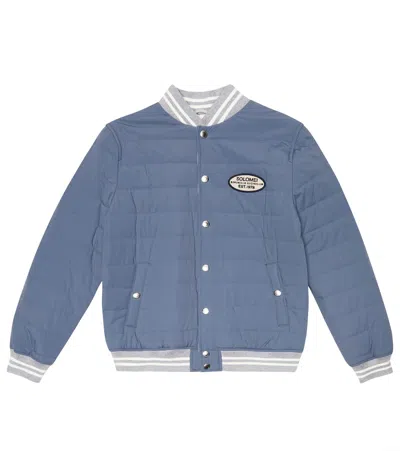 Brunello Cucinelli Kids' Quilted Bomber Jacket In Oxford+panama+grigio Ch.+panam