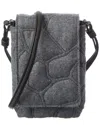 Brunello Cucinelli Quilted Canvas & Leather Crossbody In Gray