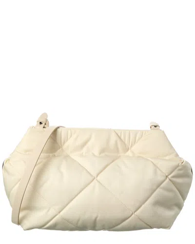 Brunello Cucinelli Quilted Canvas & Leather Crossbody In White