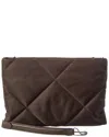 Brunello Cucinelli Quilted Canvas Pouch In Brown