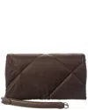 Brunello Cucinelli Quilted Canvas Shoulder Bag In Brown