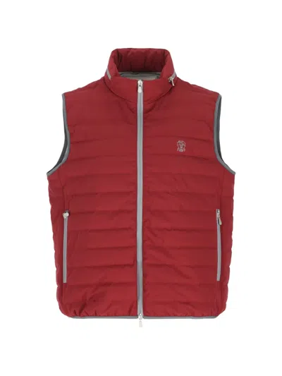 Brunello Cucinelli Quilted-design Gilet In Red