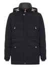 Brunello Cucinelli Quilted Padded Shell Hooded Down Parka In Black