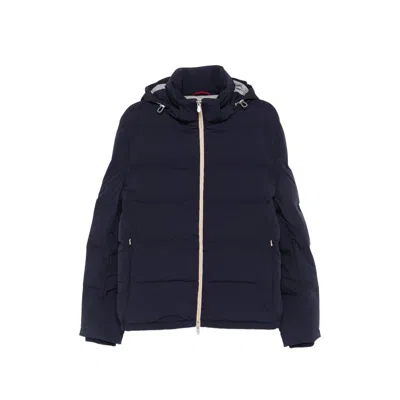 Brunello Cucinelli Quilted Down Down Jacket In Blue