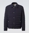 Brunello Cucinelli Dark Blue Nylon Short Jacket In Blue