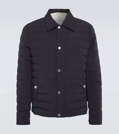 Brunello Cucinelli Quilted Down Jacket In Black