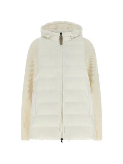 Brunello Cucinelli Quilted Down Jacket In Neutral
