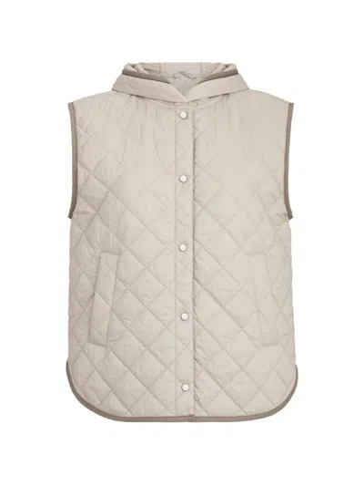 Brunello Cucinelli Quilted Down Vest In Gray