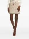 Brunello Cucinelli Quilted Drawstring Mini Skirt In Neutral