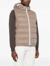 Brunello Cucinelli Men Sleeveless Wool Down Jacket With Detachable Hood In Nude