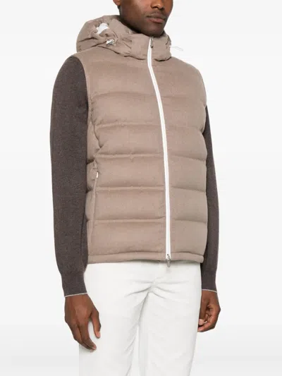 Brunello Cucinelli Quilted Gilet In Nude