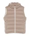 Brunello Cucinelli Men Sleeveless Wool Down Jacket With Detachable Hood In Pink