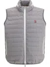 Brunello Cucinelli Quilted Zipped Gilet In Grey