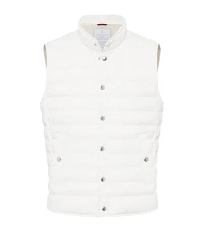 Brunello Cucinelli Quilted Gilet In White