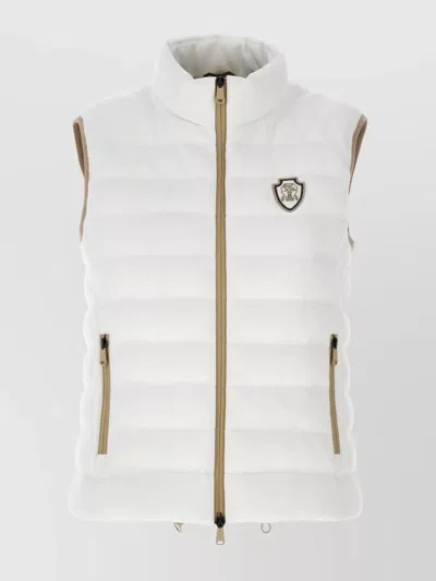 BRUNELLO CUCINELLI QUILTED HIGH COLLAR SLEEVELESS JACKET