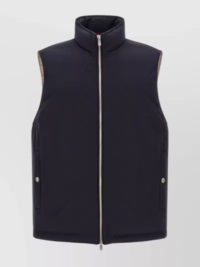 BRUNELLO CUCINELLI QUILTED HIGH COLLAR SLEEVELESS VEST