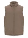 Brunello Cucinelli Quilted High Collar Sleeveless Vest In Brown