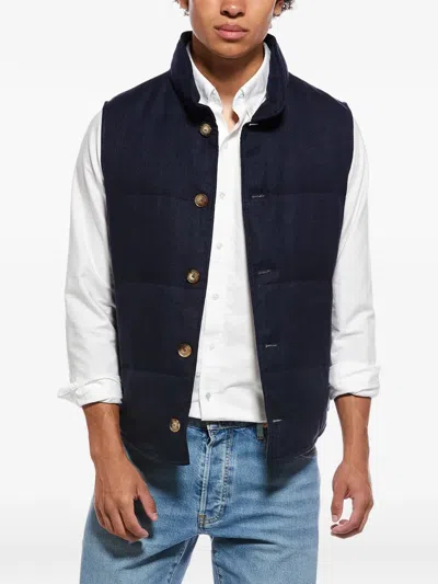 Brunello Cucinelli Quilted High-neck Gilet In Blue