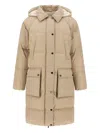 Brunello Cucinelli Shiny Zipper Pull Down Jacket In Neutral