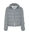 Brunello Cucinelli Quilted Hooded Down Jacket In Gray